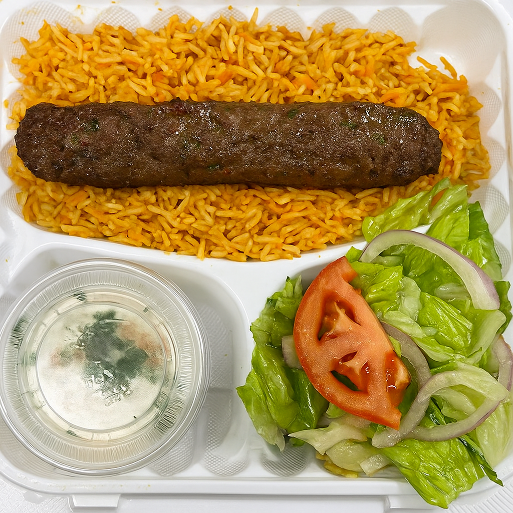 Delicious Beef Kebab Platter at Rehman Kitchen in Edmonton, AB